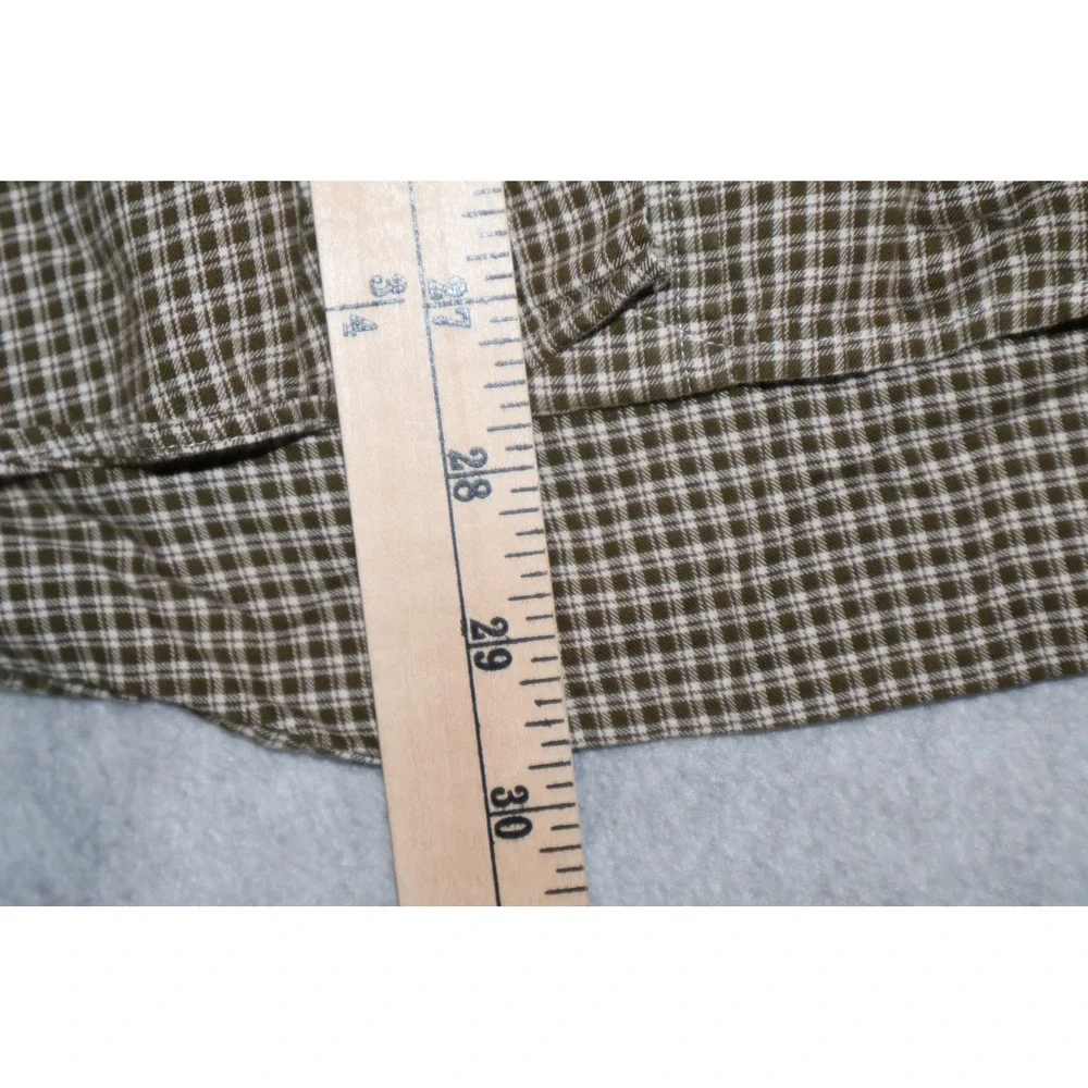 Polo Ralph Lauren Shirt Mens Large Brown Gingham Classic Fit Long Sleeve